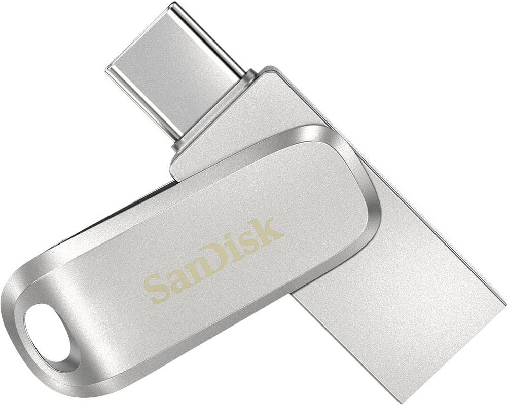 SanDisk Ultra Dual Drive Luxe USB Type-C Flash Drive 256GB (Memory stick up to 400 MB/s speeds, Reversible Type-C & Type-A connectors for Smartphone, Tablets, Macs & computers, All Metal) Silver