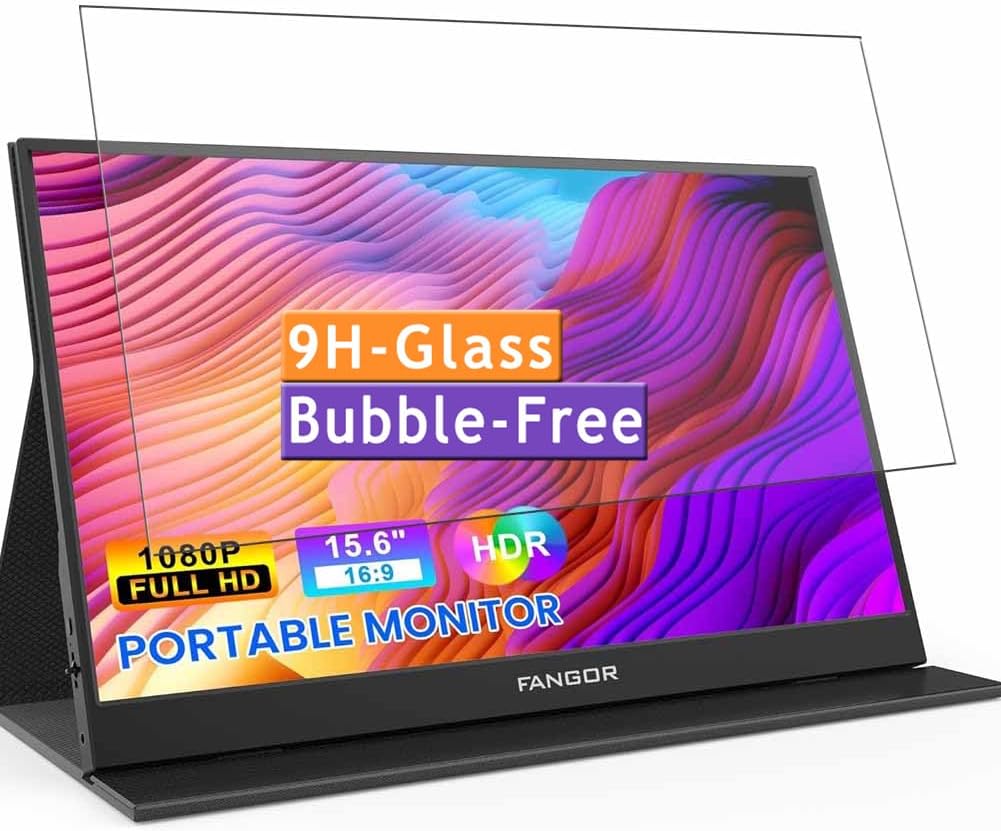 Vaxson Tempered Glass Screen Protector, compatible with FANGOR BX156 15.6" Monitor Visible Area, 9H Film Protectors Guard