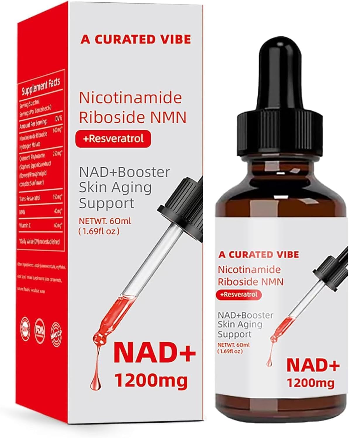 NAD Supplement with Nicotinamide Riboside, Resveratrol - Extra Strength NMN Alternative for Energy & Focus