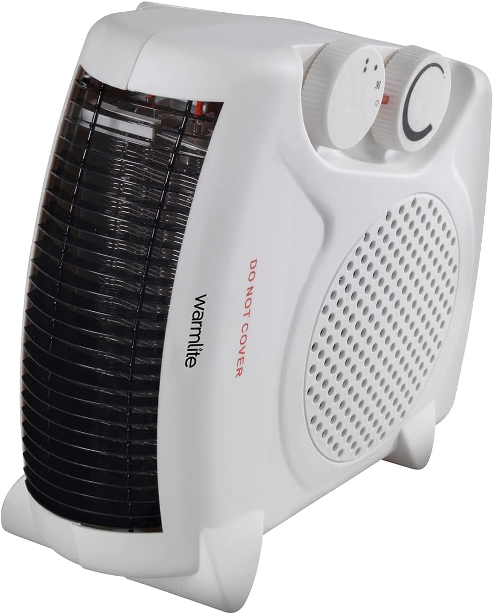 Warmlite Thermo Fan Heater with 2 Heat Settings and Overheat Protection, 2000W, White, WL44001