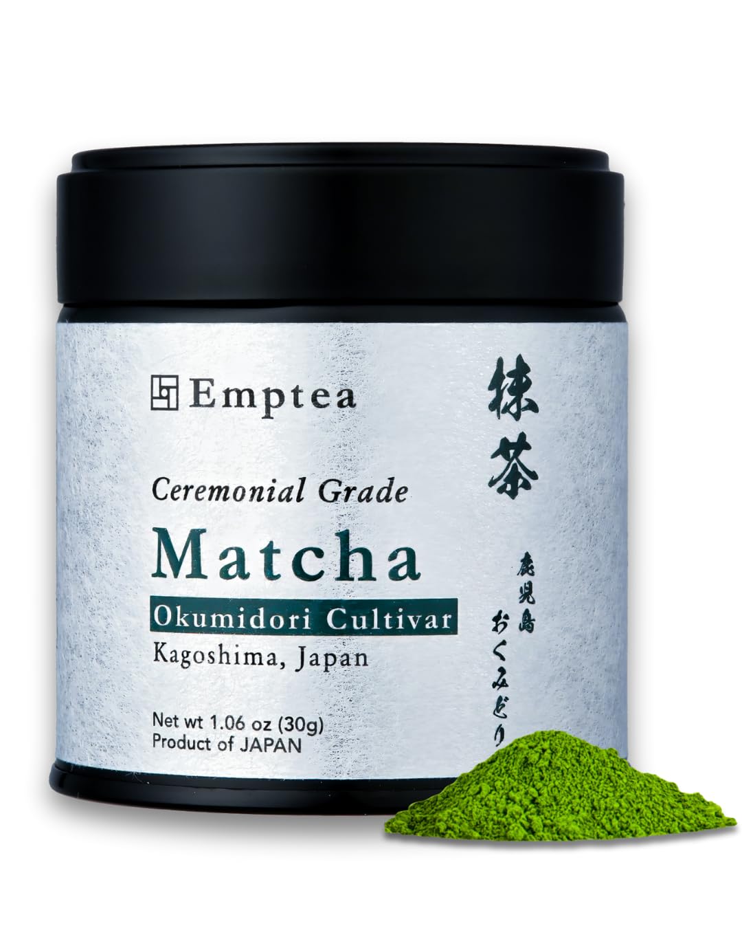 Emptea Ceremonial Grade Matcha - Single Cultivar Okumidori Kagoshima First Harvest Stone-milled Premium Organic Japanese Green Tea Powder 1.06 oz (30g)