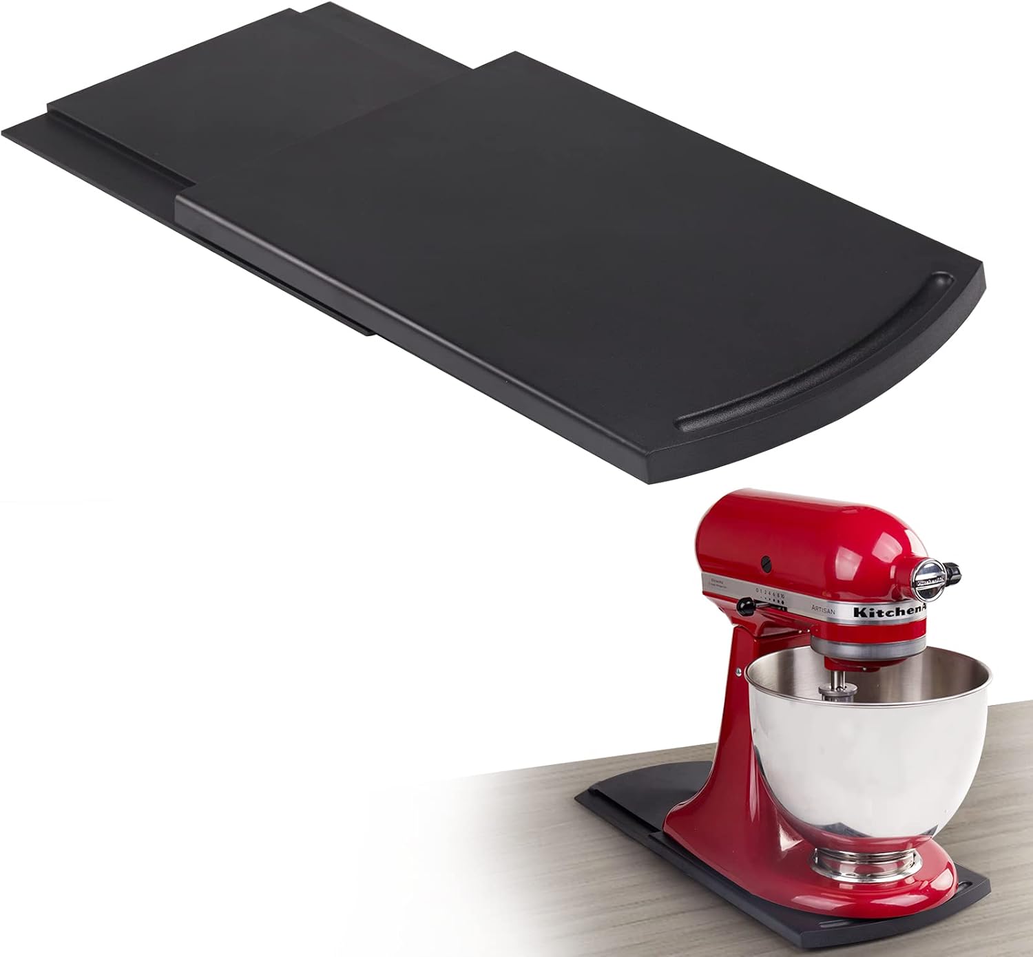 Kitchen Appliance Sliding Tray, Compatible With Coffee Maker, Kitchen Aid Mixer, Blenders, Air Fryer, Juicer Parts Accessories Sliders for Coutertop with Rolling Wheels (1 Pack)