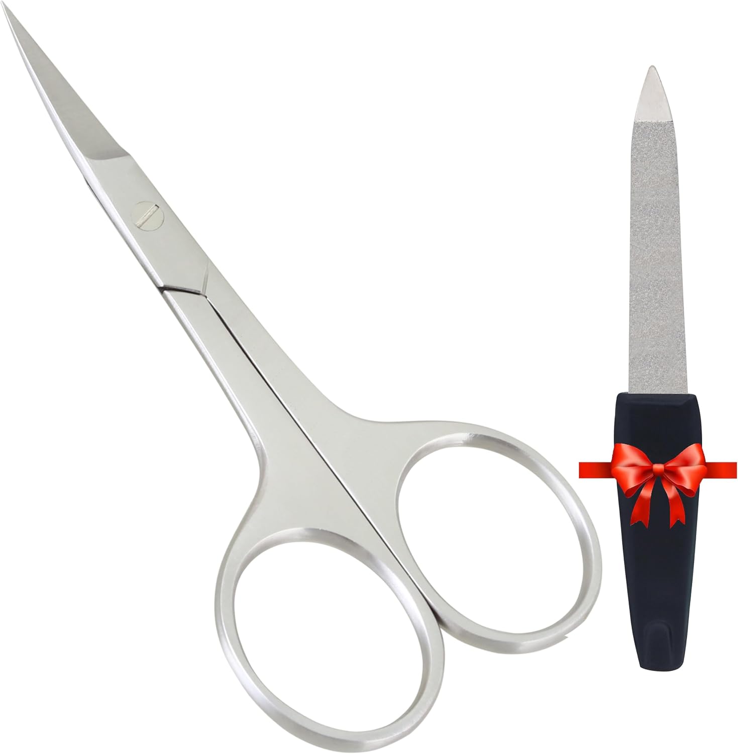 HARAMS Nail Scissors Strong Curved Blades Multipurpose Beauty Cuticle Toenail Manicure Pedicure, Eyebrows, Nose, Beard, Mustache, Hair Trimming | Grooming Shears Unisex (Nail Scissors & File)