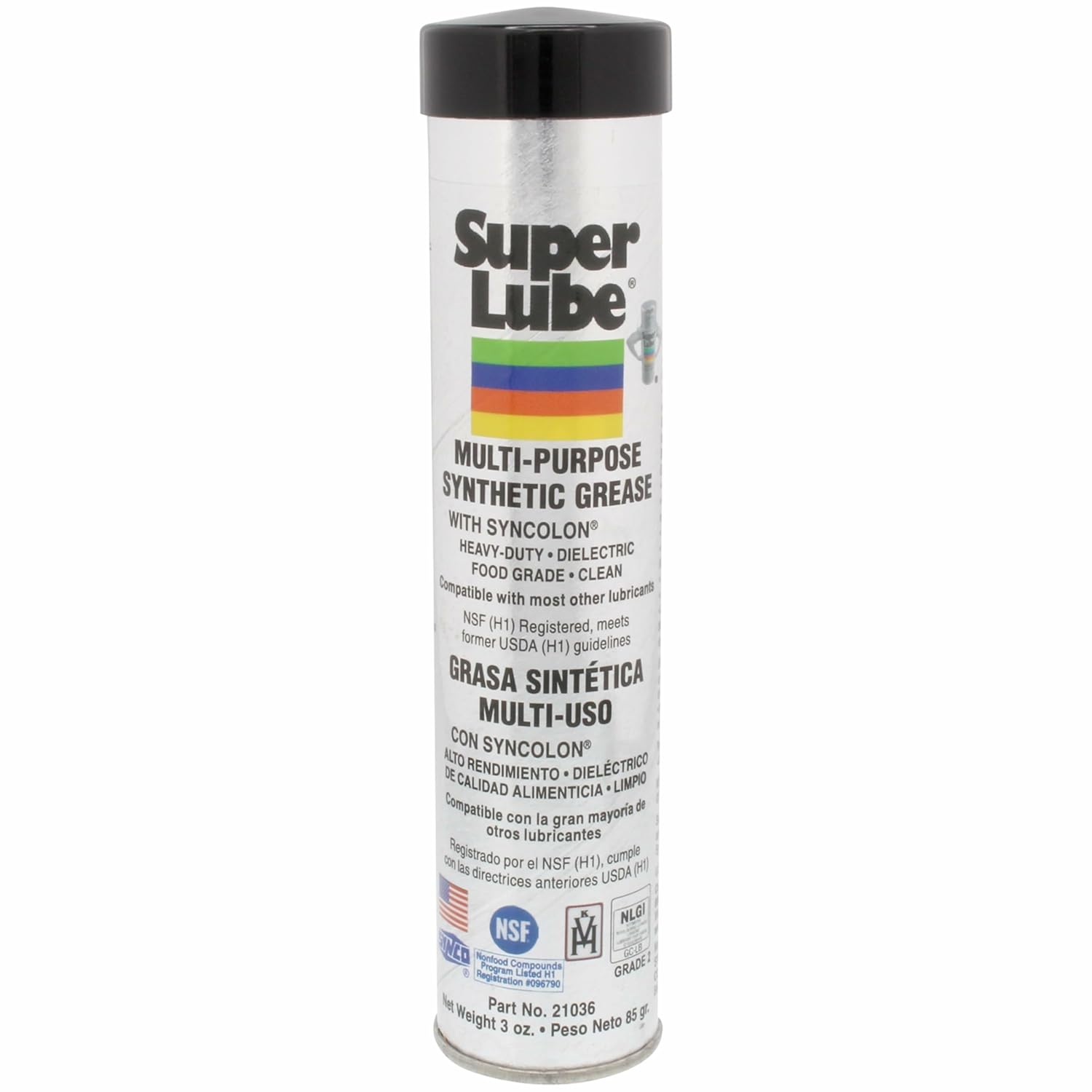 Super Lube Multi-Purpose Synthetic Grease w/ Syncolon® (Clear, 3oz Cartridge) | NSF Certified Food Grade & Clean | Heavy Duty Friction, Wear & Rust Protection