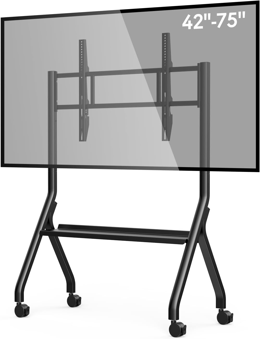 Smart Board Stand for 42-75 Inch Interactive Whiteboard, Height Adjustable Mobile Cart with Rolling Wheels