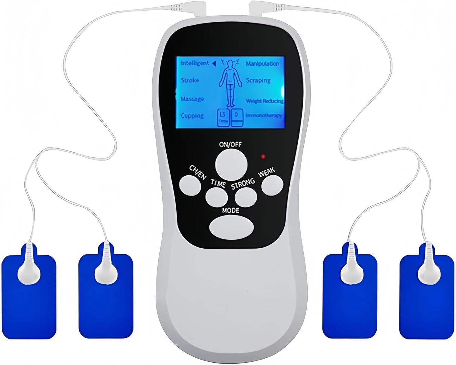 TENS Machine Muscle Stimulator for Pain Relief, Rechargeable EMS Body Acupuncture Massage Machine for Back, Neck, TENS Unit with 8 Modes, 4 TENS Machine Pads