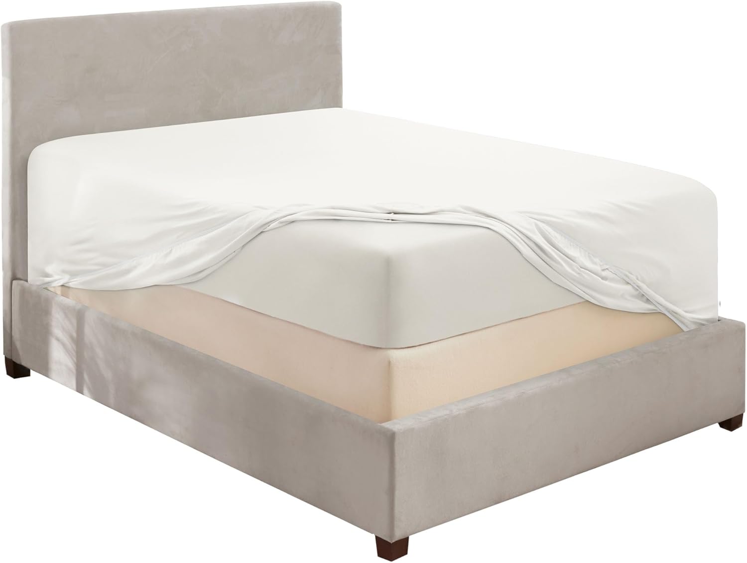 Hearth & Harbor White California King Fitted Sheet, Extra Deep Pocket Cal King Fitted Sheet Only, 1800 Microfiber Fitted Bed Sheet, Ultra Soft Fitted Sheet California King Fits up to 24 Inch Mattress