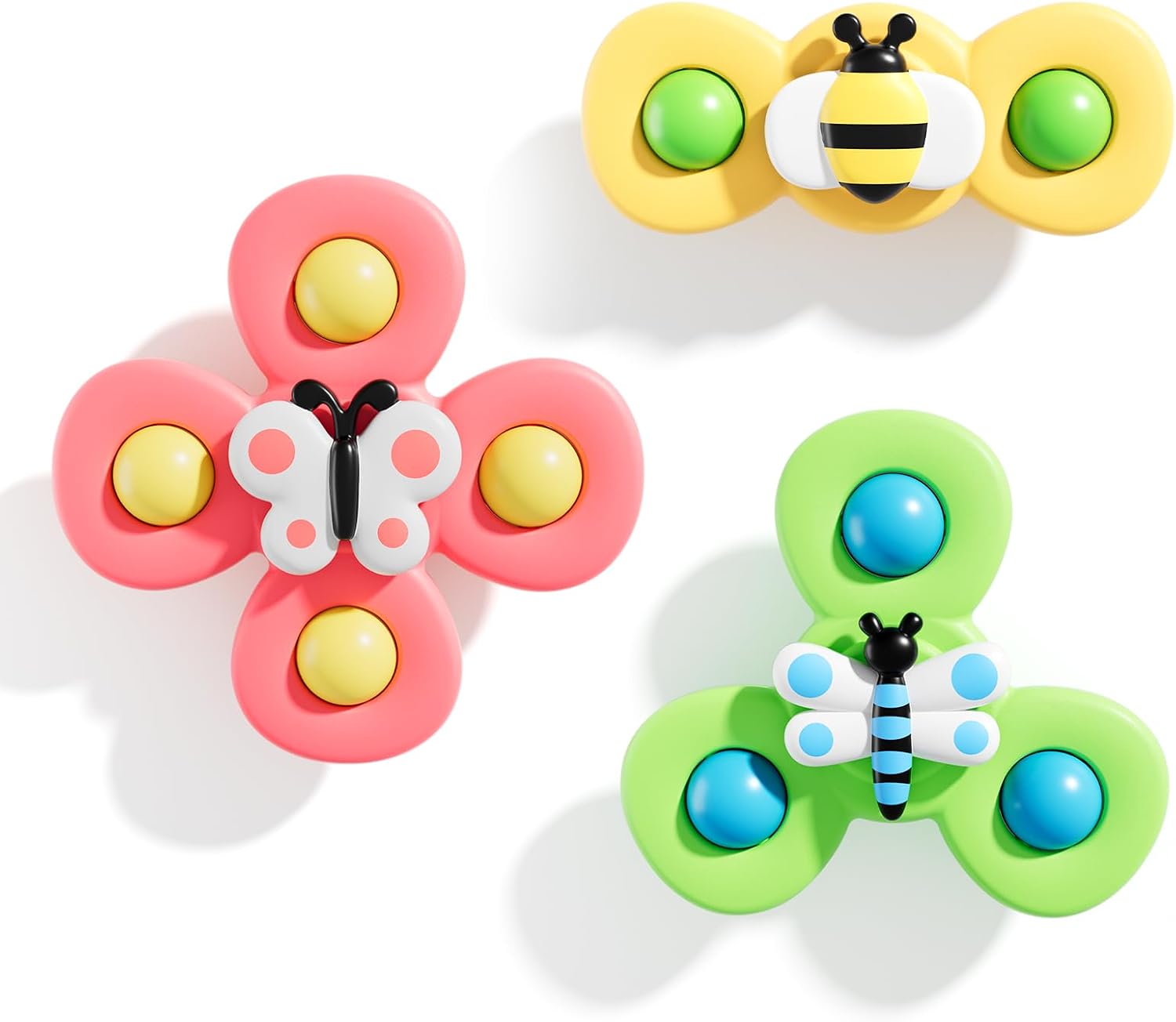 ALASOU Suction Cup Spinner Airplane Travel Toys for 1 Year Old Boy Girl | Spinning Top 12 18 Months,1 2 Year Old Boy Birthday Gift,Baby Bath Toy for Kids Ages 1-3,Sensory Toy for Infant Toddlers