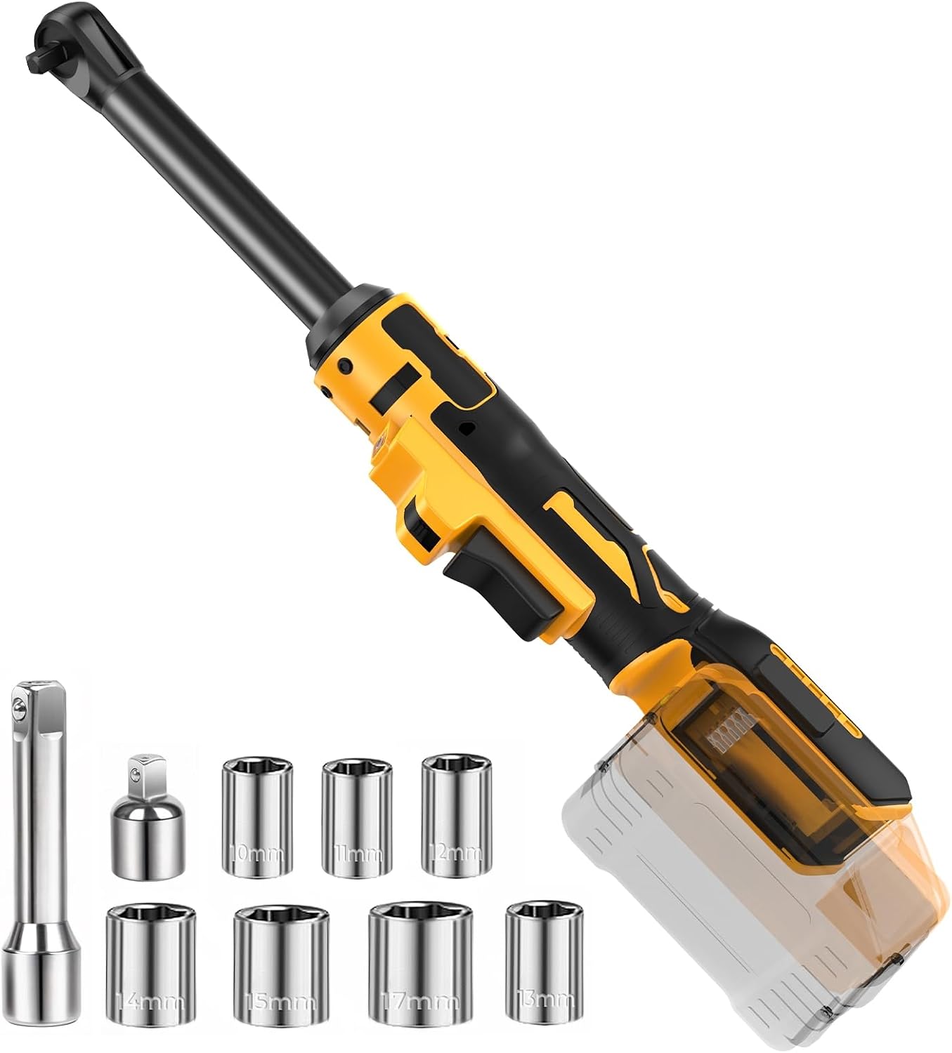 3/8" Cordless Ratchet Wrench Compatible with Dewalt 20V MAX Batteries(No Battery)6-inch Extended Ratchet Wrench, 60Ft-lbs Cordless Ratchet,Power Electric Ratchet Driver with Variable Speed