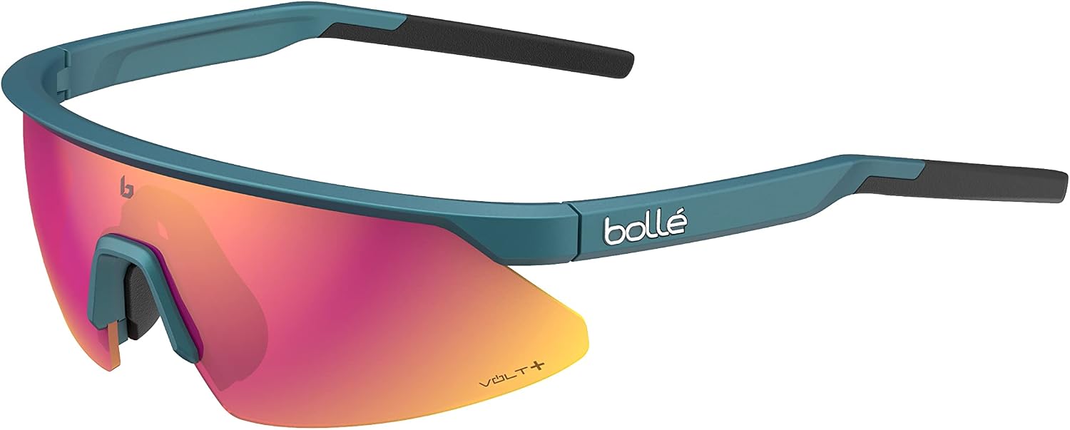 bollé - MICRO EDGE, Creator Teal Metallic, Volt+ Ruby Polarized, Medium, Sunglasses, Unisex, Adult
