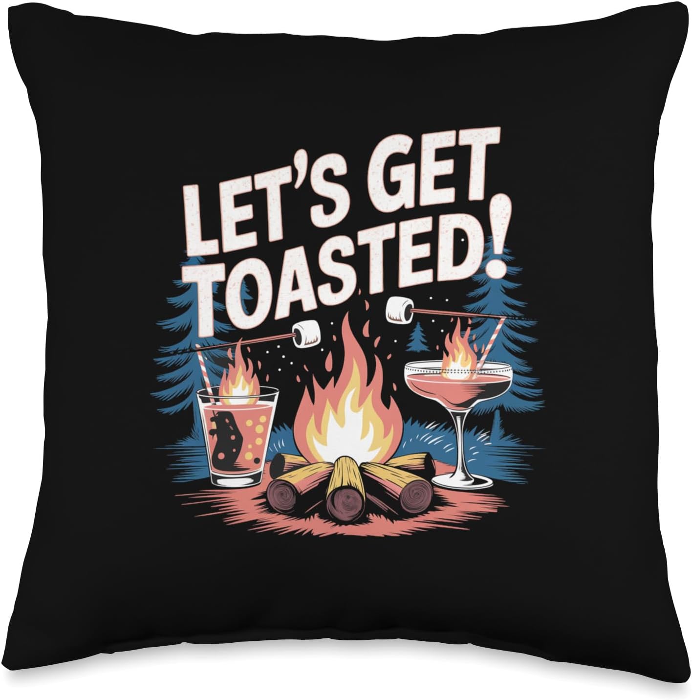 Adult Toasted Marshmallows Throw Pillow