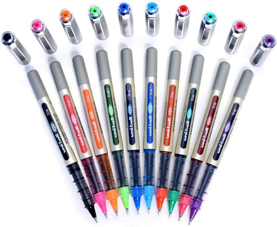 Uni-Ball EYE UB-157 Rollerball Pen 0.7mm Ball [Pack of 10] One of each colour