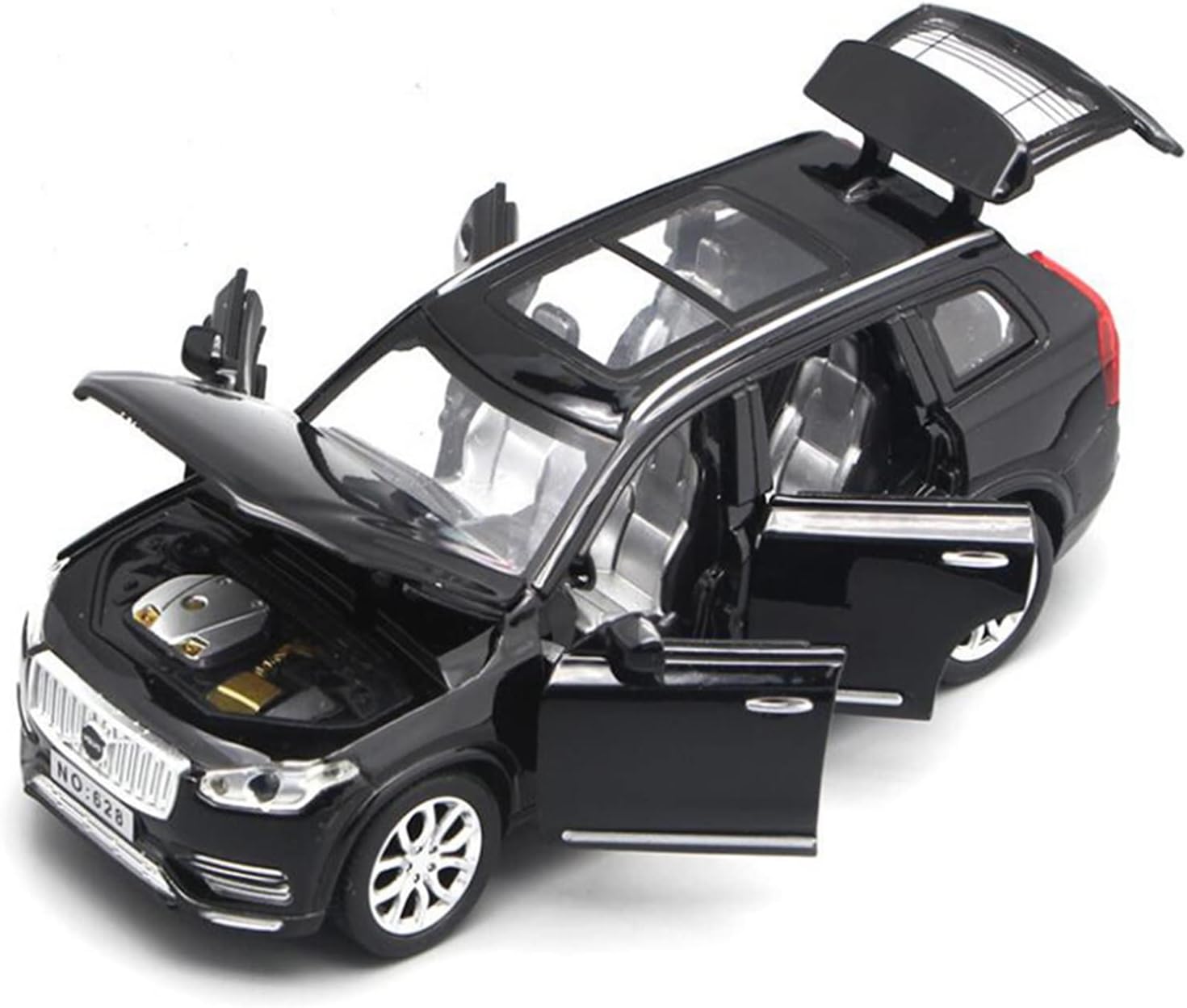 Die Casting 1/32 Metal Diecasting Car Model for Volvo-xc90 SUV Alloy Toy Car Sound and Light Pull Back Model Off-Road Vehicle Gifts for Boys Unzip Toy ( Color : Black )
