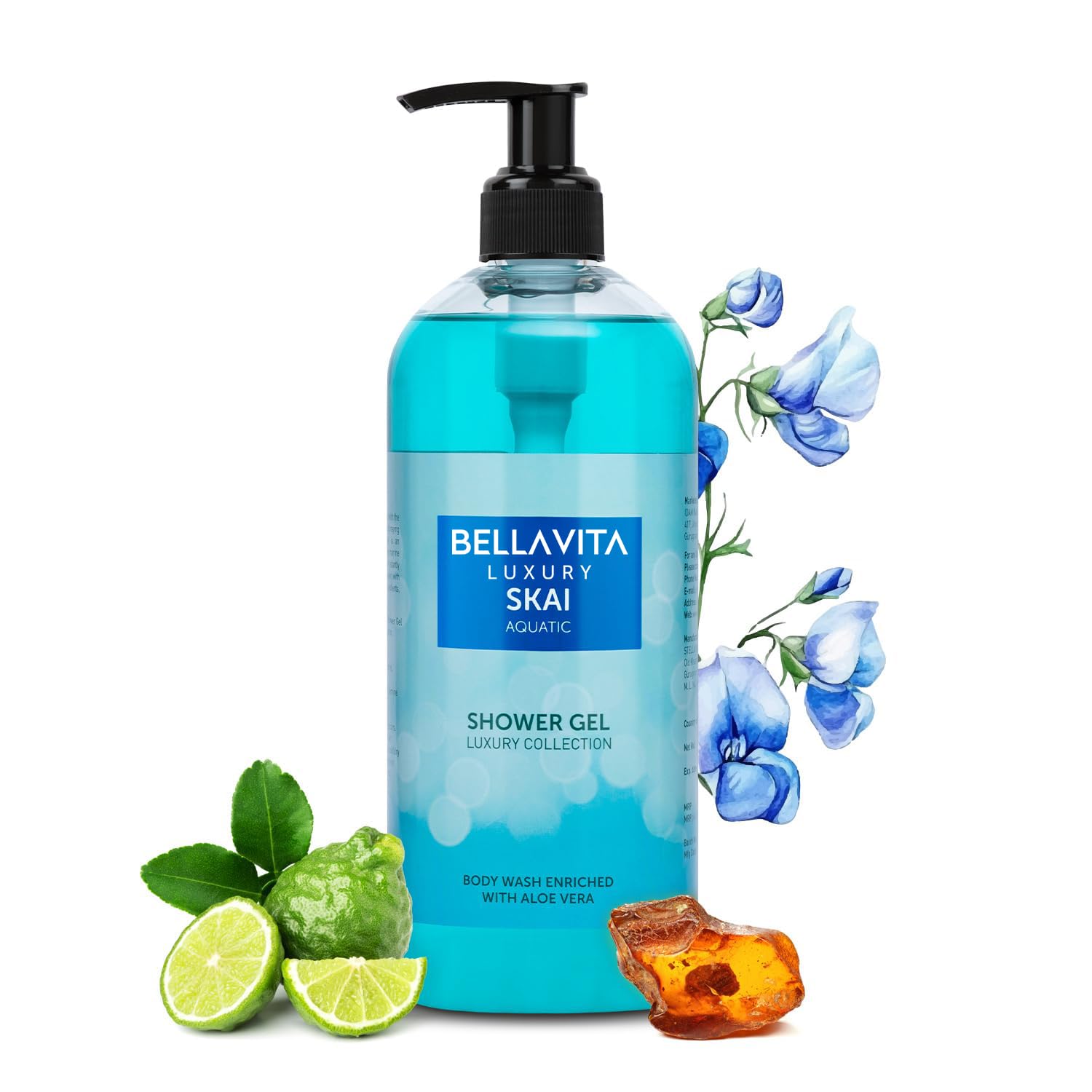 Skai Aquatic Body Wash Shower Gel for Men and Women | 500ml | Unisex Bodywash with Aloe Vera Extract | Deep Cleansing, Hydrating, Moisturising | Suitable for All Skin Types