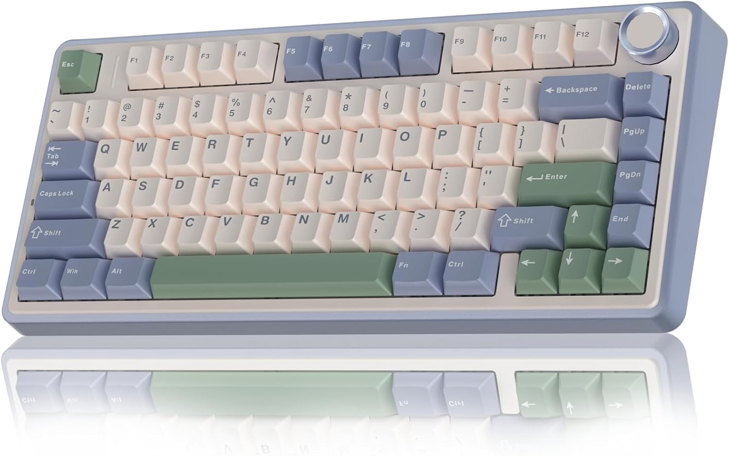 AULA F75 75% Mechanical Gaming Keyboard,2.4Ghz/Type-C/BT5.0 Wireless Mechanical Keyboards,Advanced Structure,RGB Backlight,Creamy Sound,Hot Swappable Custom Keyboard(Beige Green)