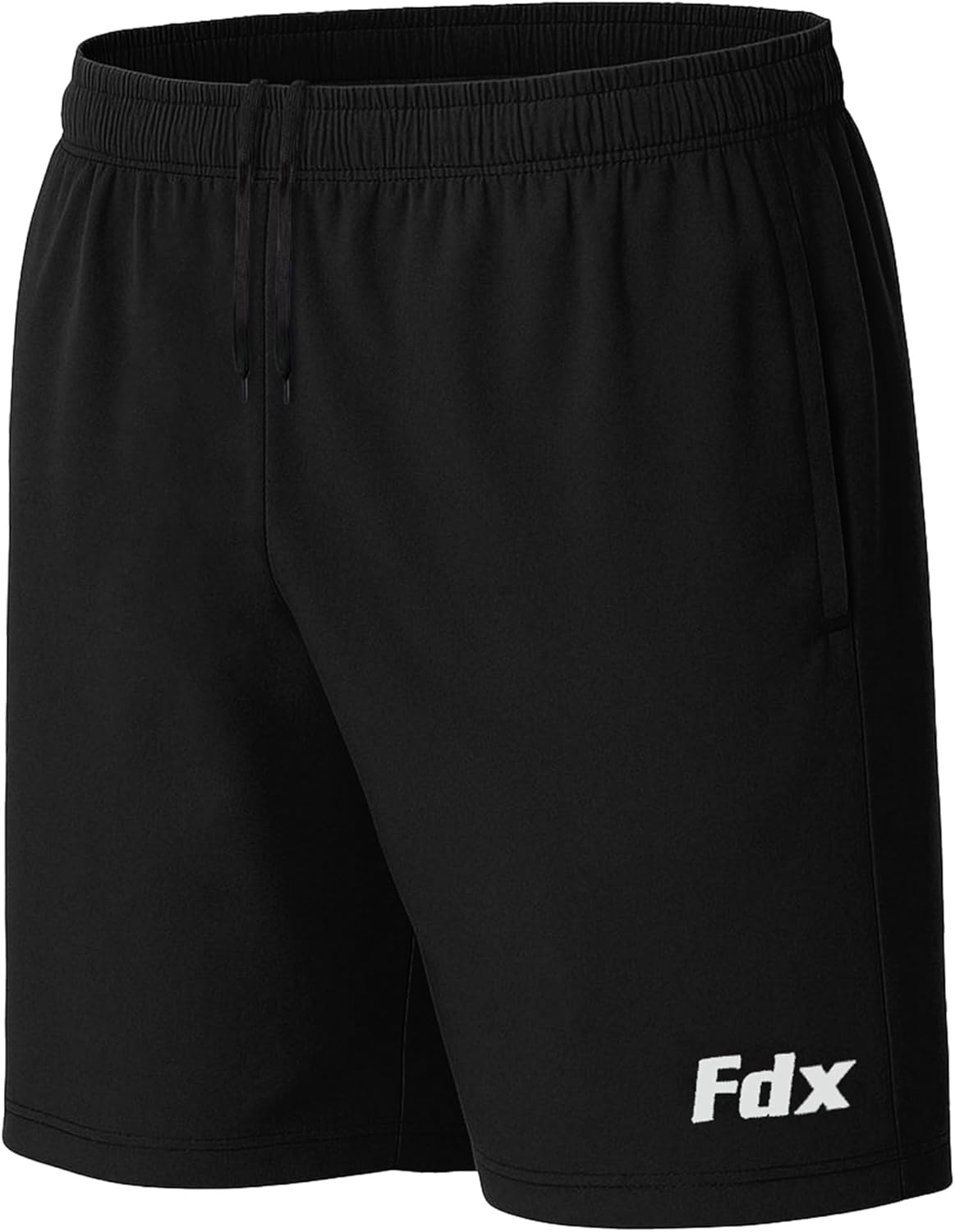 FDX Men’s Running and Gym Shorts - Side Zip Pockets Lightweight Moisture Wicking Shorts for Skip Rope Outdoor Sports Workout Exercise