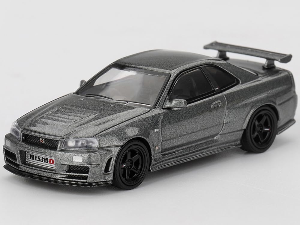 MINI GT GT-R (BNR34 CRS Version) RHD (Right Hand Drive) Dark Metal Gray Metallic Limited Edition 1/64 Diecast Model Car MGT01160