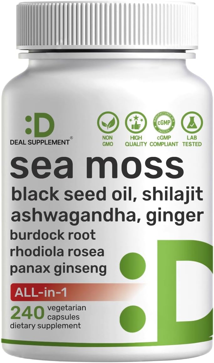 DEAL SUPPLEMENT 14-in-1 Irish Sea Moss Complex, 240 Veggie Capsules