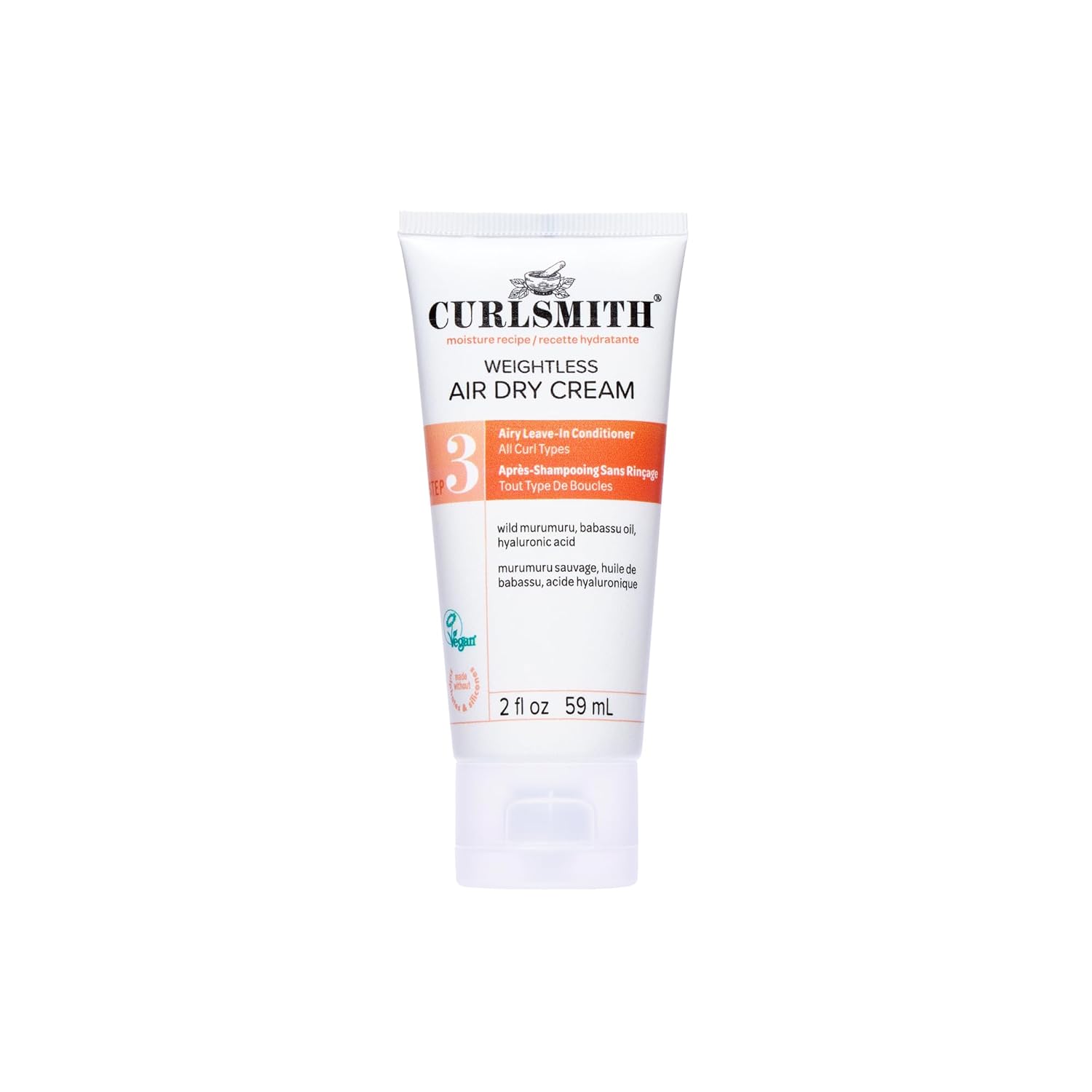 CURLSMITH Weightless Air Dry Cream for Hair, Hydrating and Detangling, Leave In Conditioner for Curly Hair, For All Curl Types, Vegan & Cruelty-free
