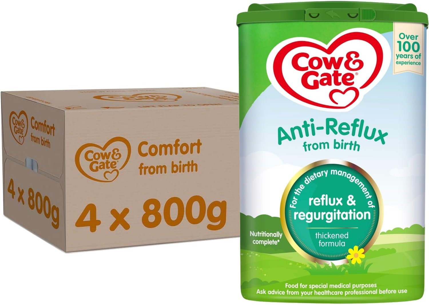 Cow & Gate Anti-Reflux Baby Milk Formula Sutiable From Birth Pack of 4 x 800g