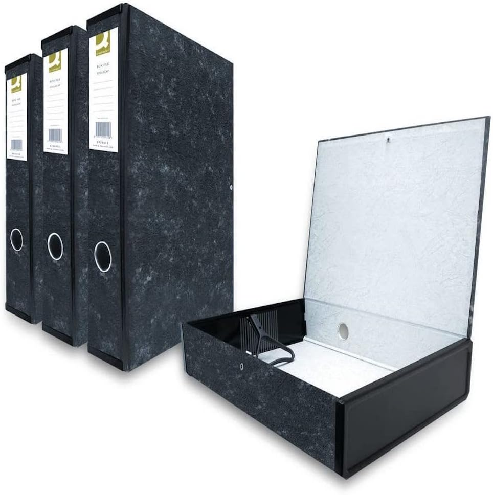Q-Connect Box File Foolscap Cloud (Pack of 10), Black