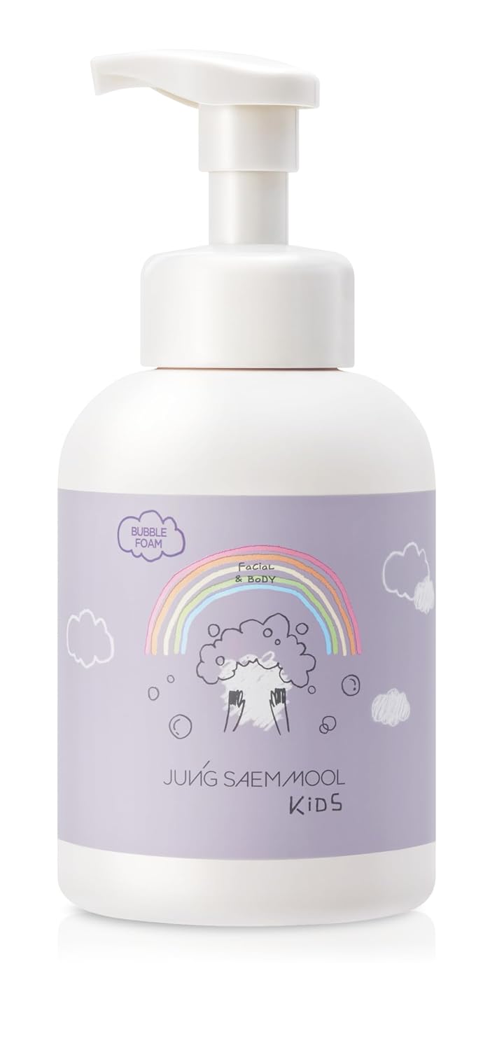 JUNG SAEM MOOL KIDS Mild Bubble Foam Facial & Body | pH Balanced Foaming Cleanser for Sensitive Young Skin | Hypoallergenic, Moisturizing, Sulfate-Free Baby Body Wash