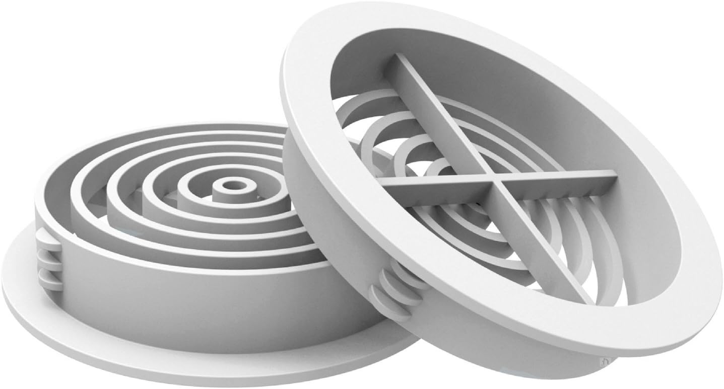 25 x 70mm White Plastic Round Soffit Air Vents / Upvc Push in Roof Disc / Fascia