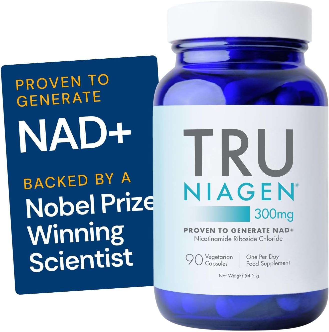 TRU NIAGEN Clinically Studied NAD+ Supplement 300mg x 90 Capsules, 1 Daily
