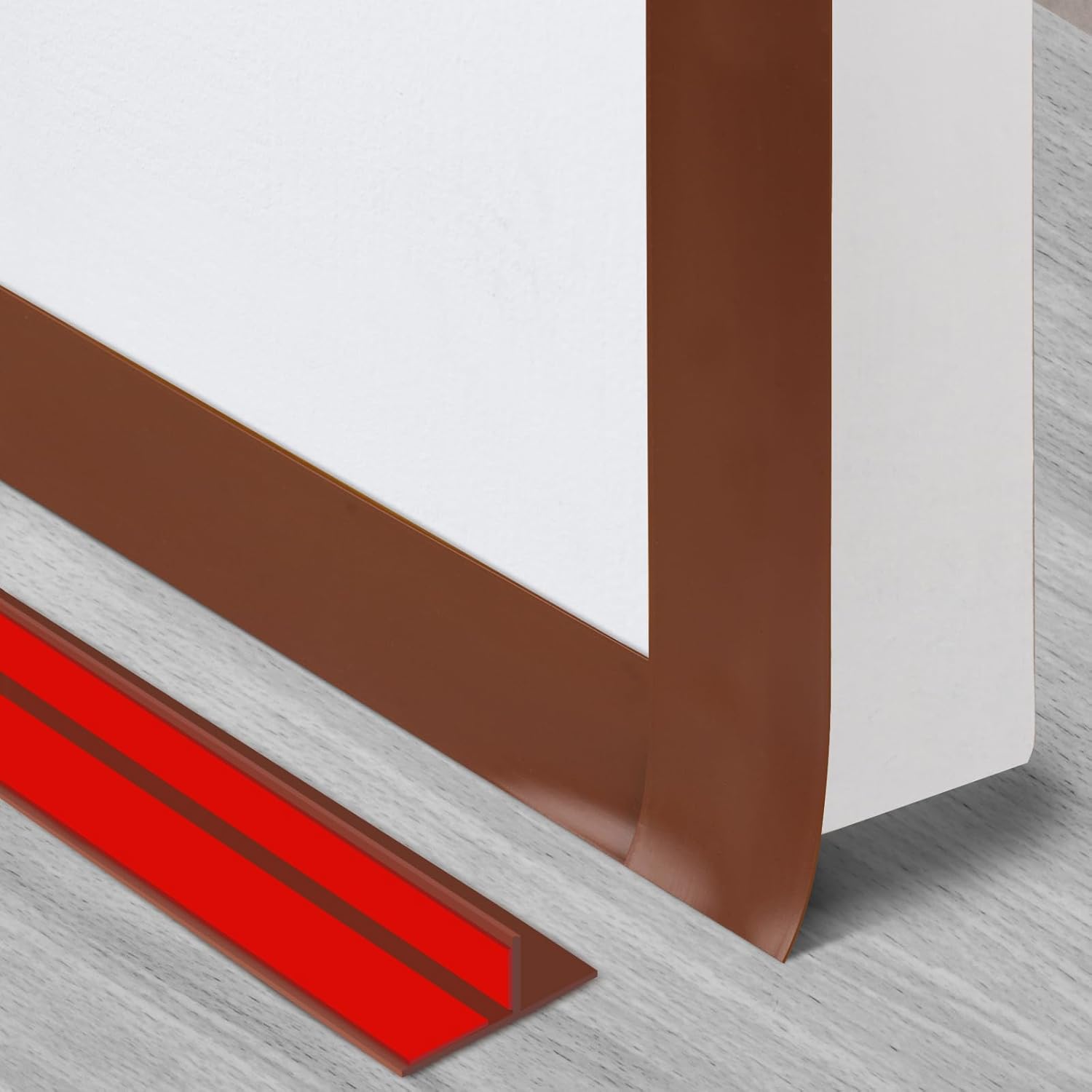 T-Shaped Silicone Seal Strip for Door & Windows Gaps,Weather Stripping Door Seal Strip,20Ft Door Draft Stopper for Side of Door (Brown)