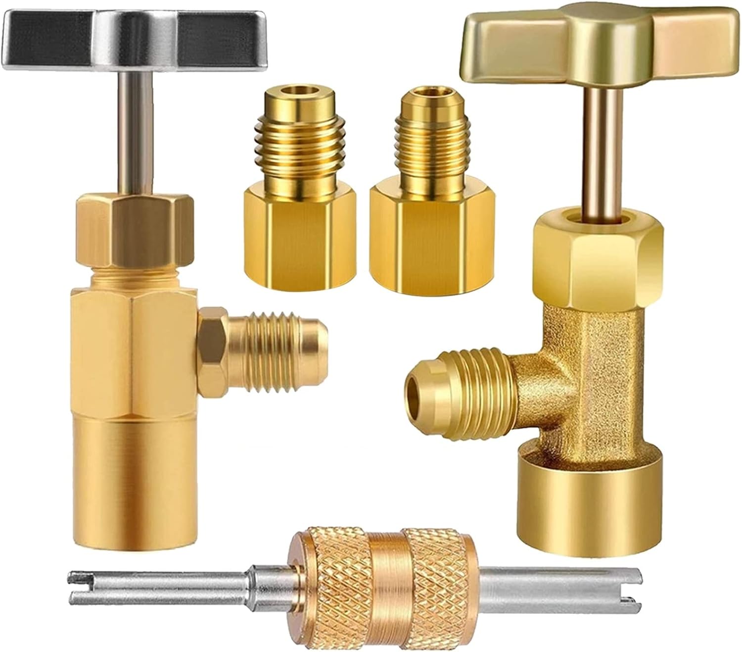 Boltigen R134A Can Tap, R134A Self-Sealing and Puncture Style Refrigerant Can Tap Valves with Refrigerant Tank Adapters for Refilling Automotive Air Conditioning Systems
