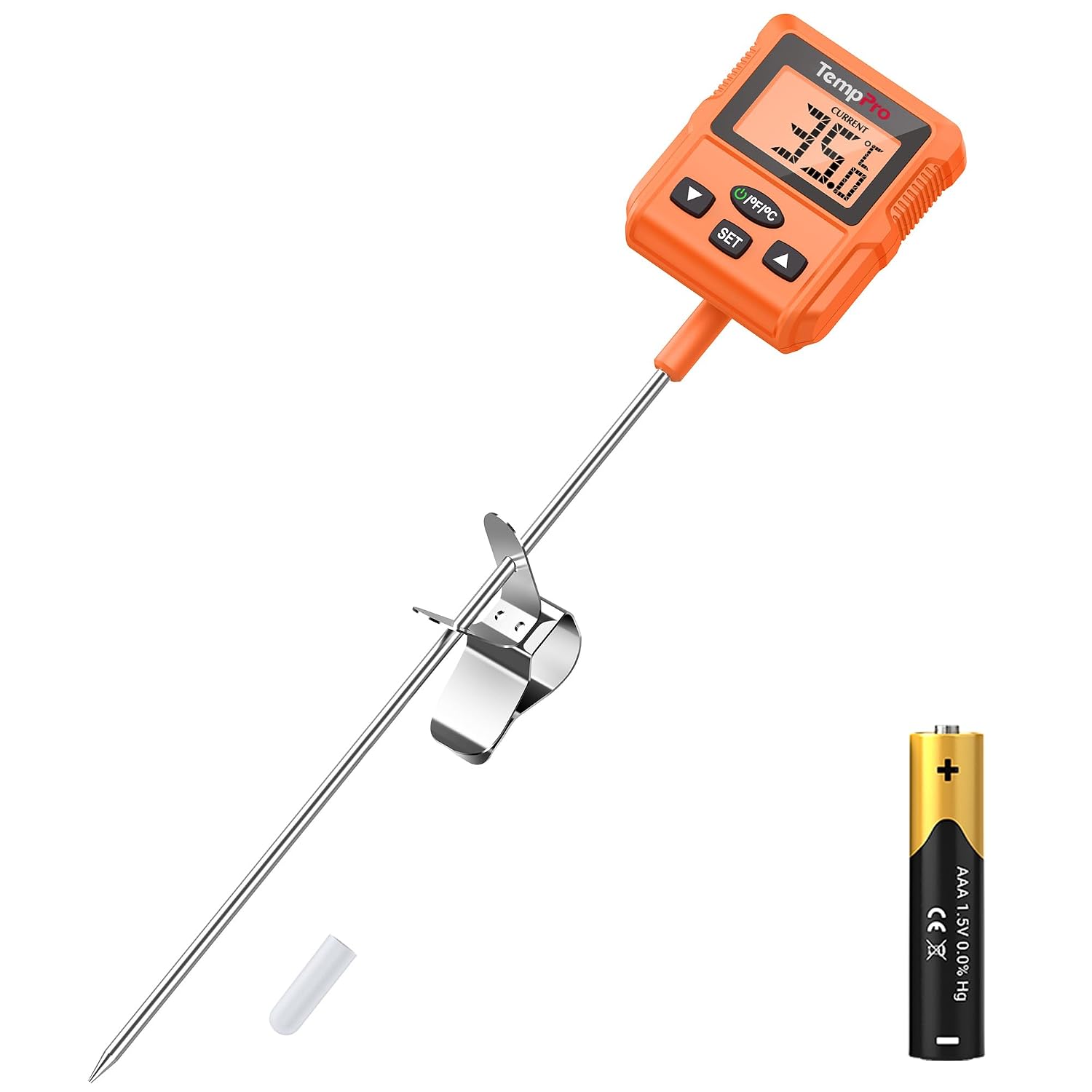 TempPro TP511 Digital Candy Thermometer with Pot Clip, 20cm Long Probe
