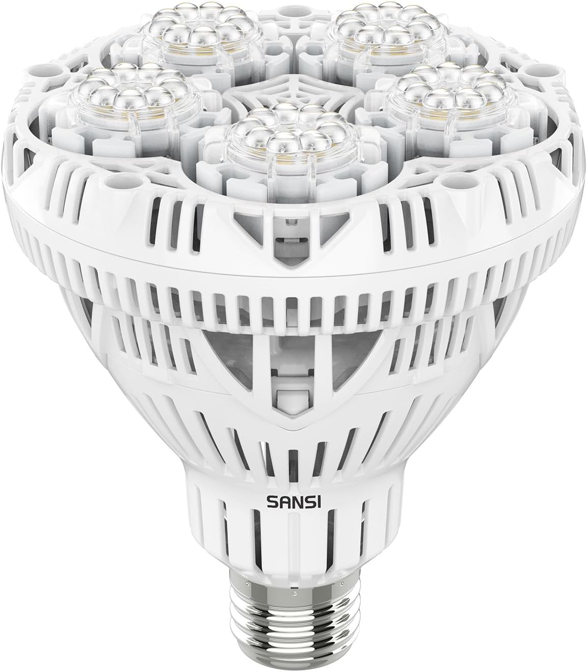 SANSI Grow Lights for Indoor Plants, Full Spectrum 24W Grow Light Bulbs (300 Watt Equivalent) with Optical Lens for High PPFD, Natural Daylight Efficiency Plant Lights for Indoor Growing Seed Starting