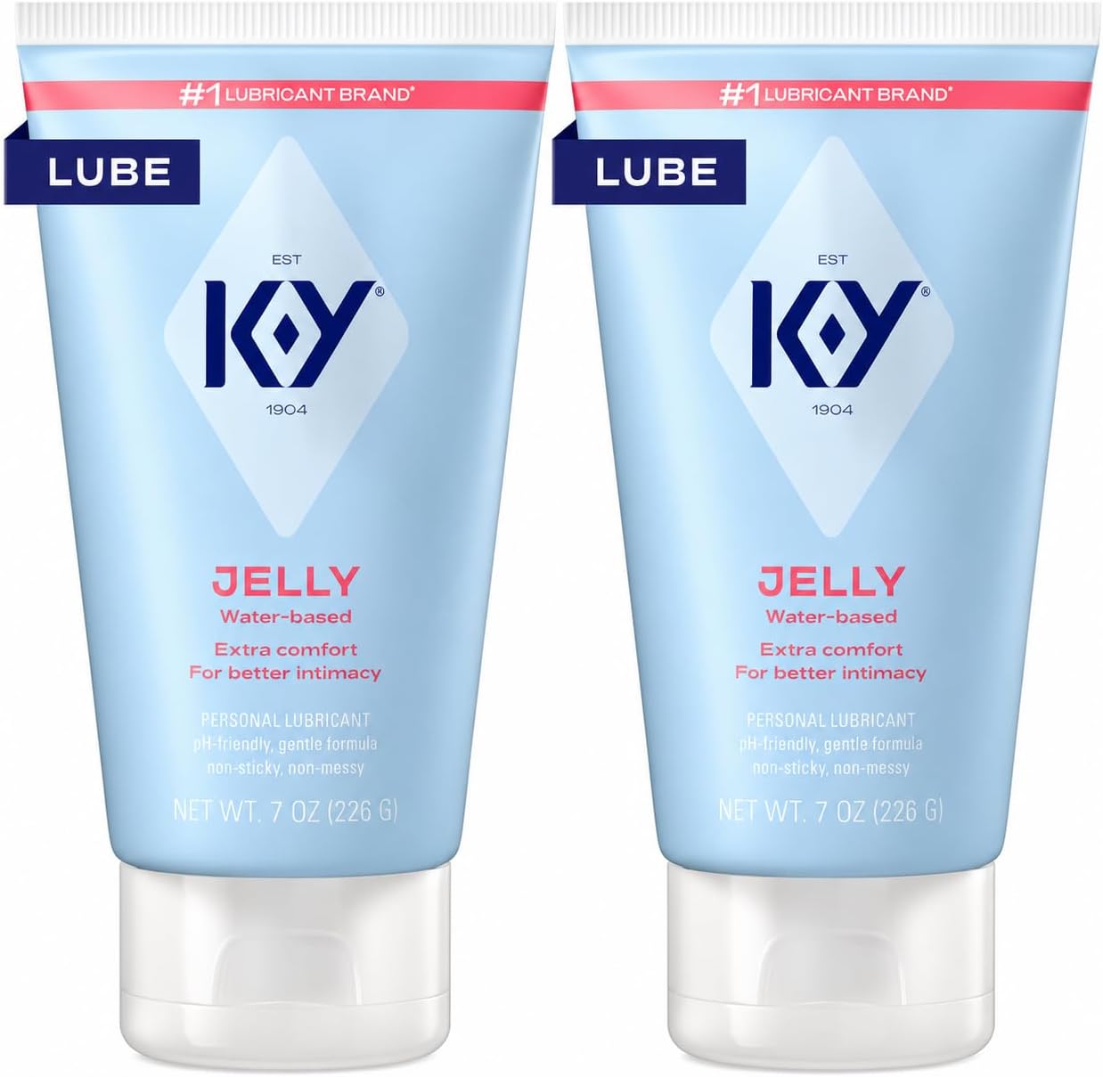 K-Y Jelly Classic Water-Based Personal Lubricant, Water Based Lube Helps Relieve Discomfort, 7 FL OZ (Pack 0f 2)