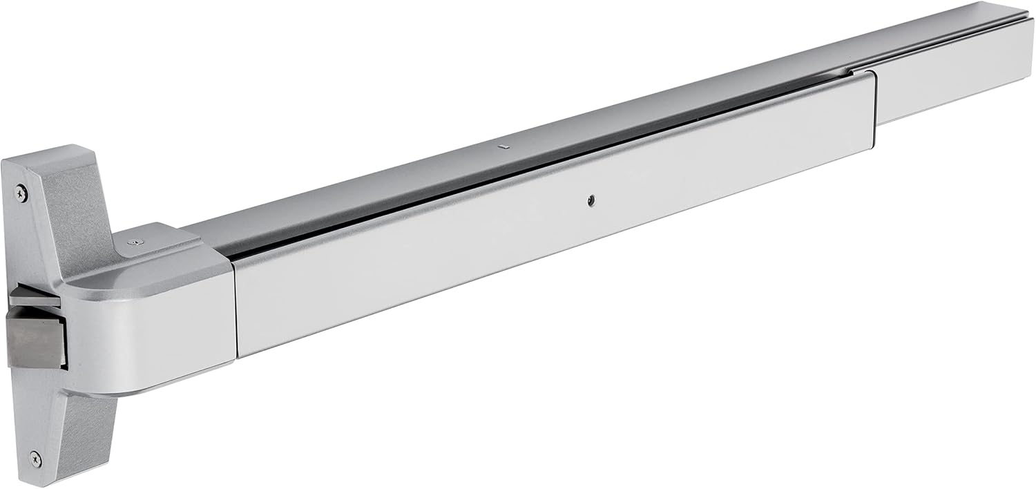 Dynasty Hardware Push Bar Panic Exit Device for Emergency Exit Doors, Aluminum Finish Commercial Panic Bar Door Handle, Push Bar for Exit Door, Panic Bar Lock, Push Bar Door Handle for Safety