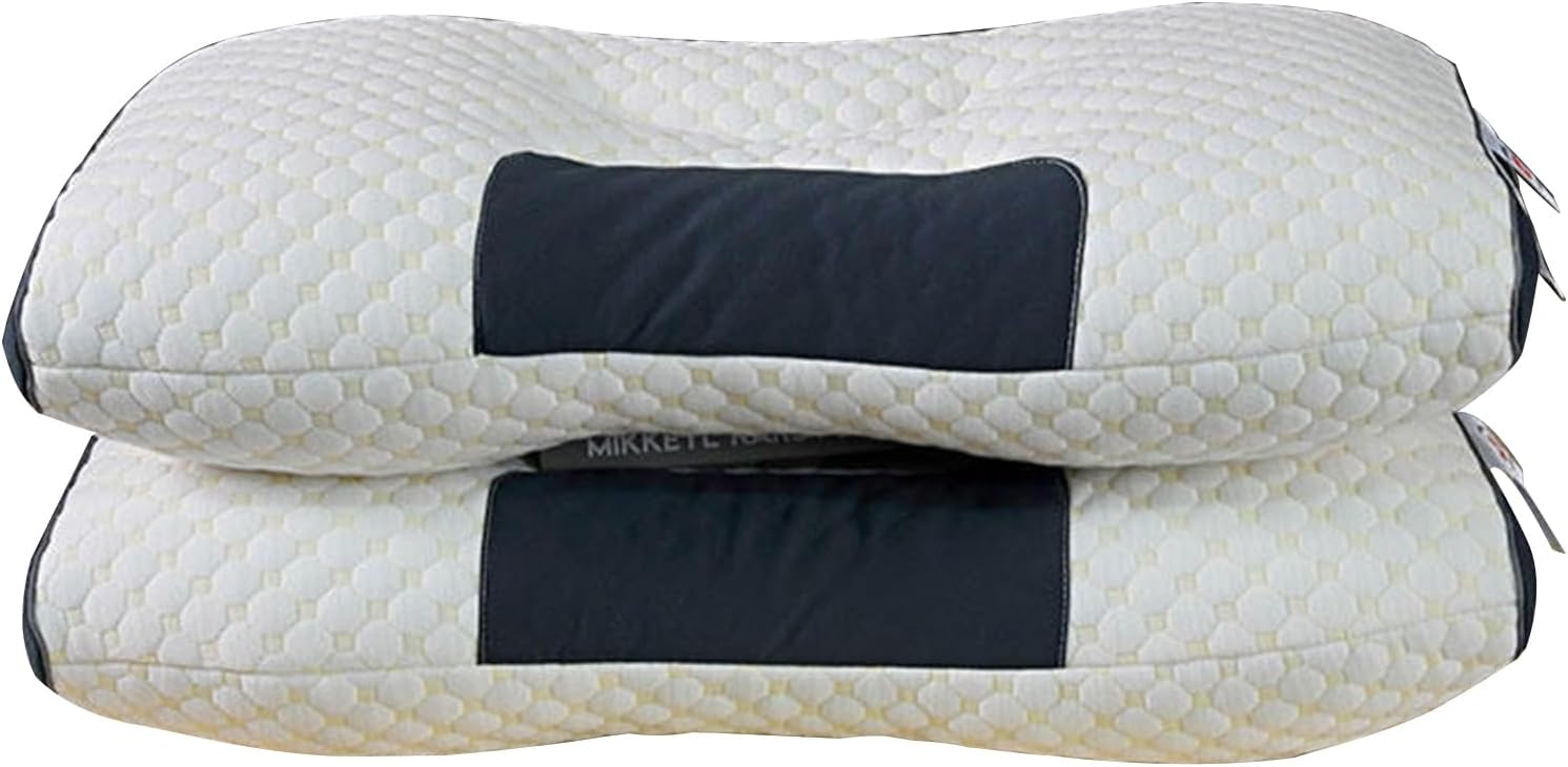 2pcs Orthopedic Memory Foam Pillows, Cervical Neck Support Ergonomic Bed Pillow,Comfortable Neck Support for Side Back Stomach Sleepers, Relief Pain & Pressure Points