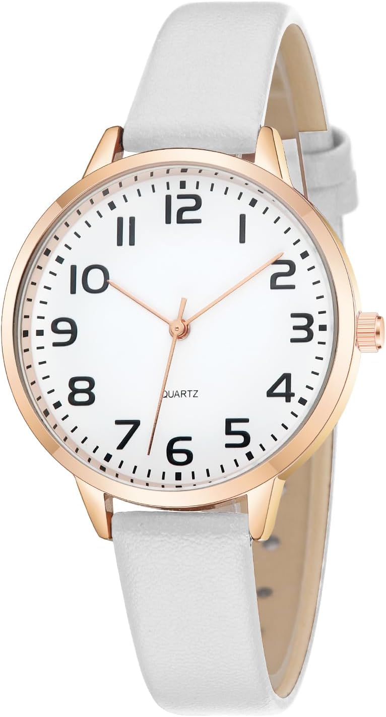 Women's Dainty Analog Leather Dress Watch for Small Wrists, Ladies Waterproof Watches for Women, Reloj para Mujer