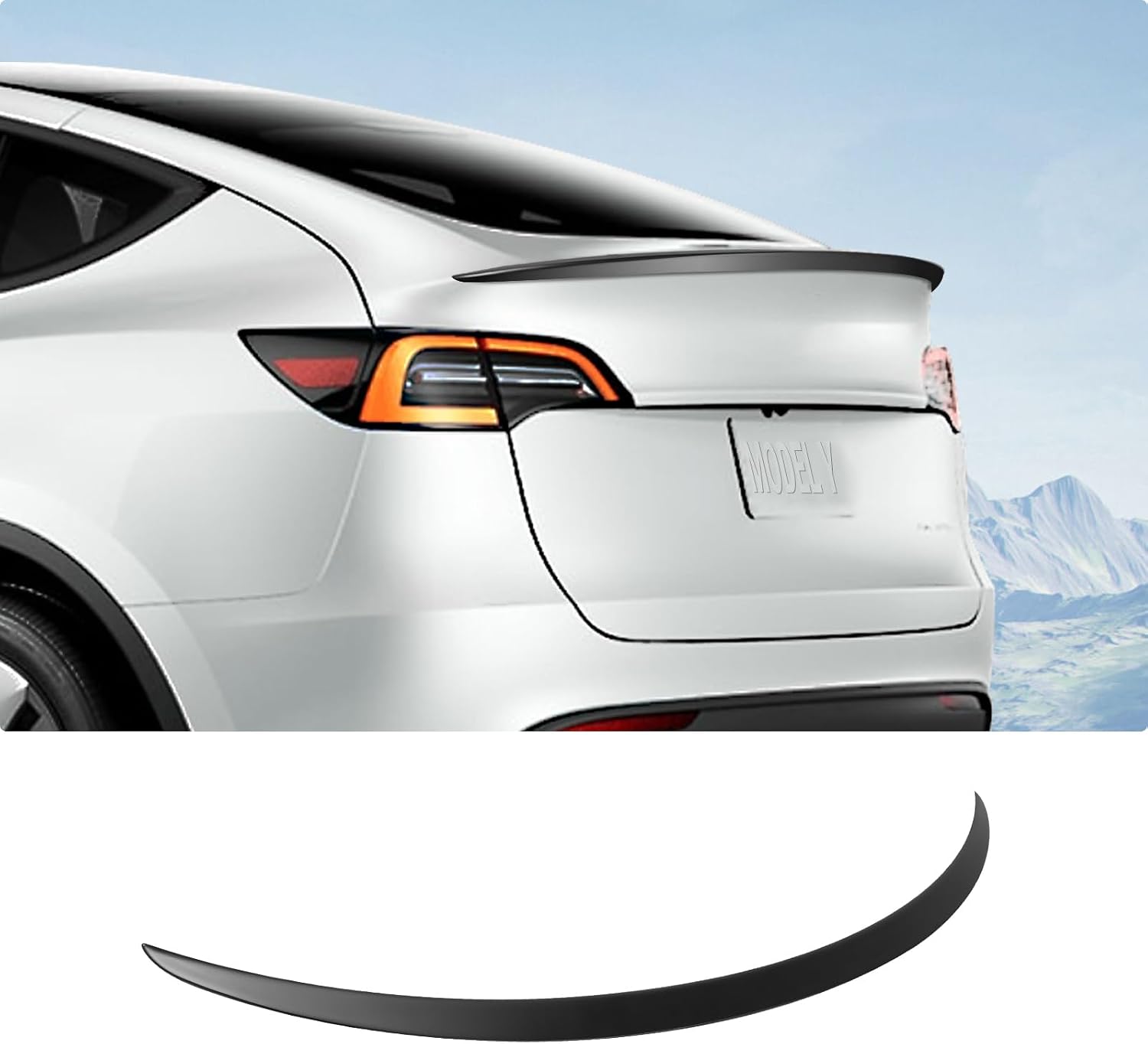 BASENOR Spoiler for Tesla Model Y Rear Spoiler Wing ABS Material OEM Rear Trunk Lip Model Y Accessories Matte Black Custom Fit 2020-2024