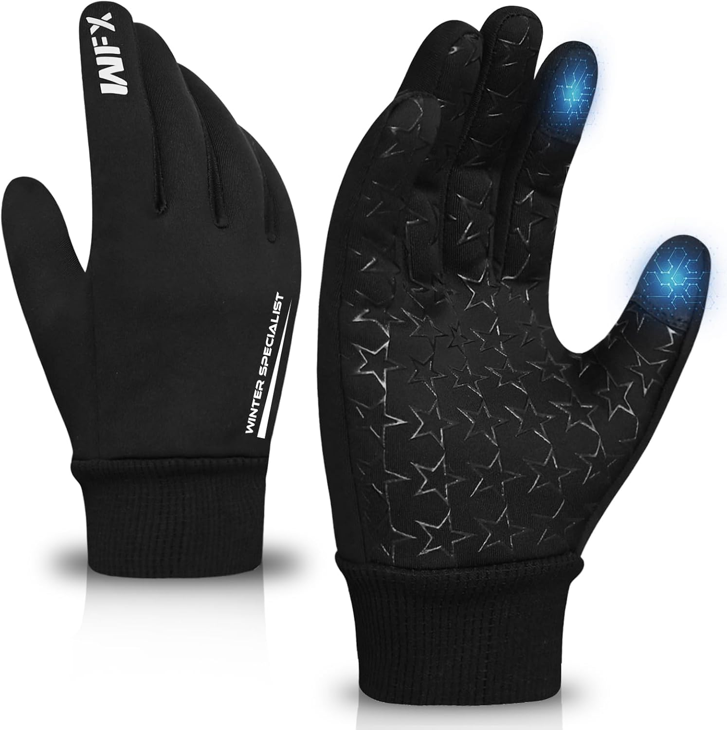 WFX Winter Kids Sports Gloves, Touchscreen Anti-slip Thermal Boys Gloves for Running, Hiking, Ski Sports & Outdoor Walking, Windproof Warm Cycling Gloves for Boys Girls (Age 6-14 Years)