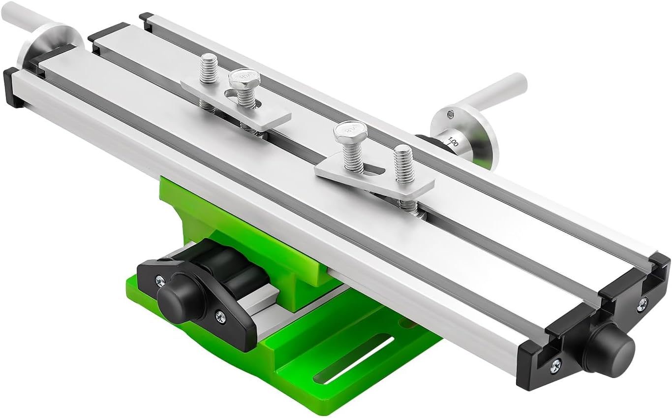 Donened - Milling Table, MultifunctionWorktable Milling, 31x9cm Compound Drilling Slide Table, Cross Worktable for Mini Table Drills, Electric Drill Holders