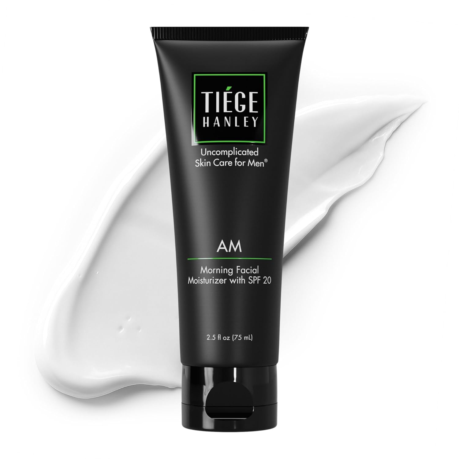 Tiege Hanley Mens Face Moisturizer, Morning Facial Moisturizer with SPF 20 - Men's Face & Skin Care Cream for Long-Lasting Hydration - Promotes Even Skin Tone, Safe for Sensitive Skin (2.5 Fl Oz) (AM)