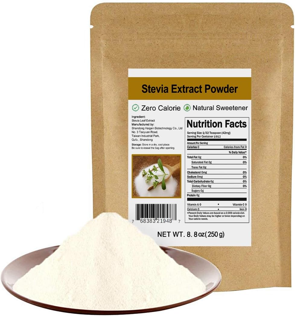 Stevia Extract Powder 8.8oz(250g) - Highly Concentrated Stevia Powder Sweetener | Zero Calorie | Natural Sugar Alternative