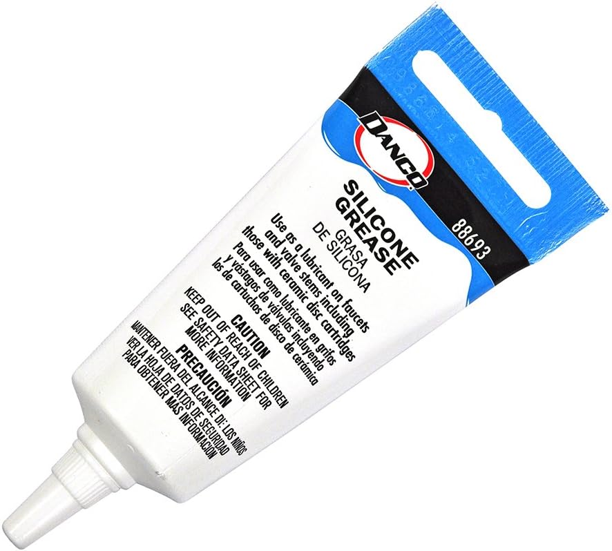 DANCO Waterproof Silicone Faucet Grease | Silicone Sealant | Plumbers valve Grease for O-rings | 0.5 oz. | 1-Pack (88693)
