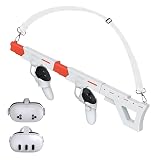 VR Gun Stock for Meta Quest 3S/Quest 3, Magnetic 2-in-1 VR Accessories for Oculus Quest 3, Rifle/Pistol Controller Grips with Shoulder Straps for Enhance Control Feel, Realistic FPS Gaming Experience
