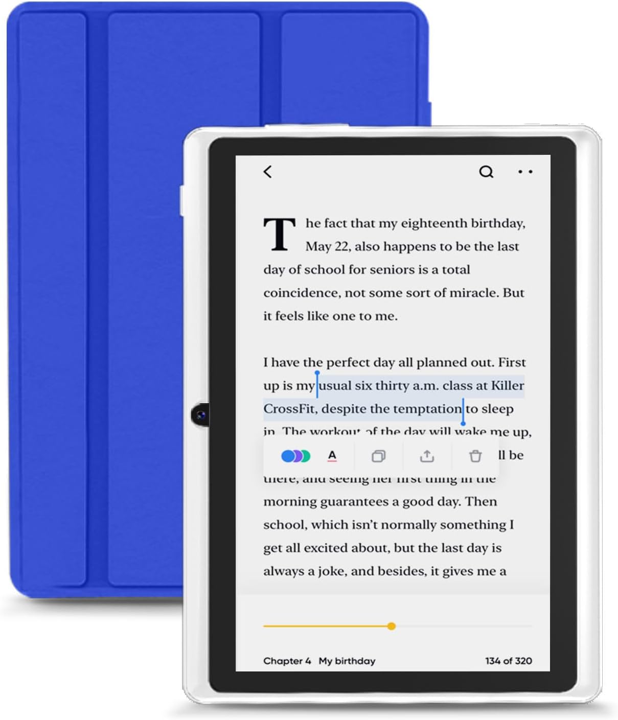Android 15 Tablet 7 Inch Tablet, E-Reader, 9GB RAM 32GB ROM 1TB Expansion, Quad-core Processor, Dual Camera, 5G/2.4G WiFi, Bluetooth, Parental Control, Drop-Proof Case