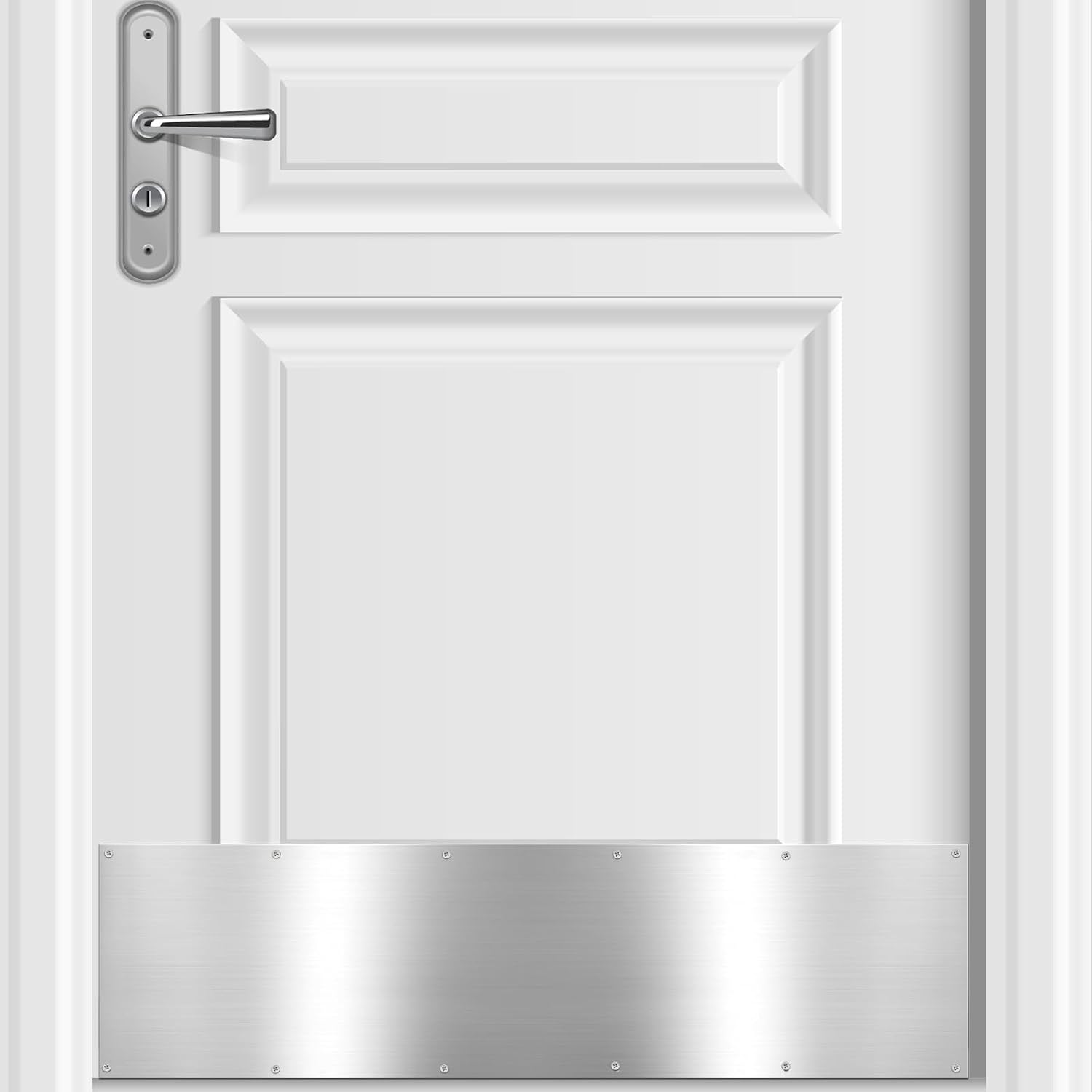 Fabbay 2 Pieces Door Kick Plate Kick Plates Aluminum Plate for Decor Avoid The Door from Kicking(10 x 34 Inches,Grey Silver)