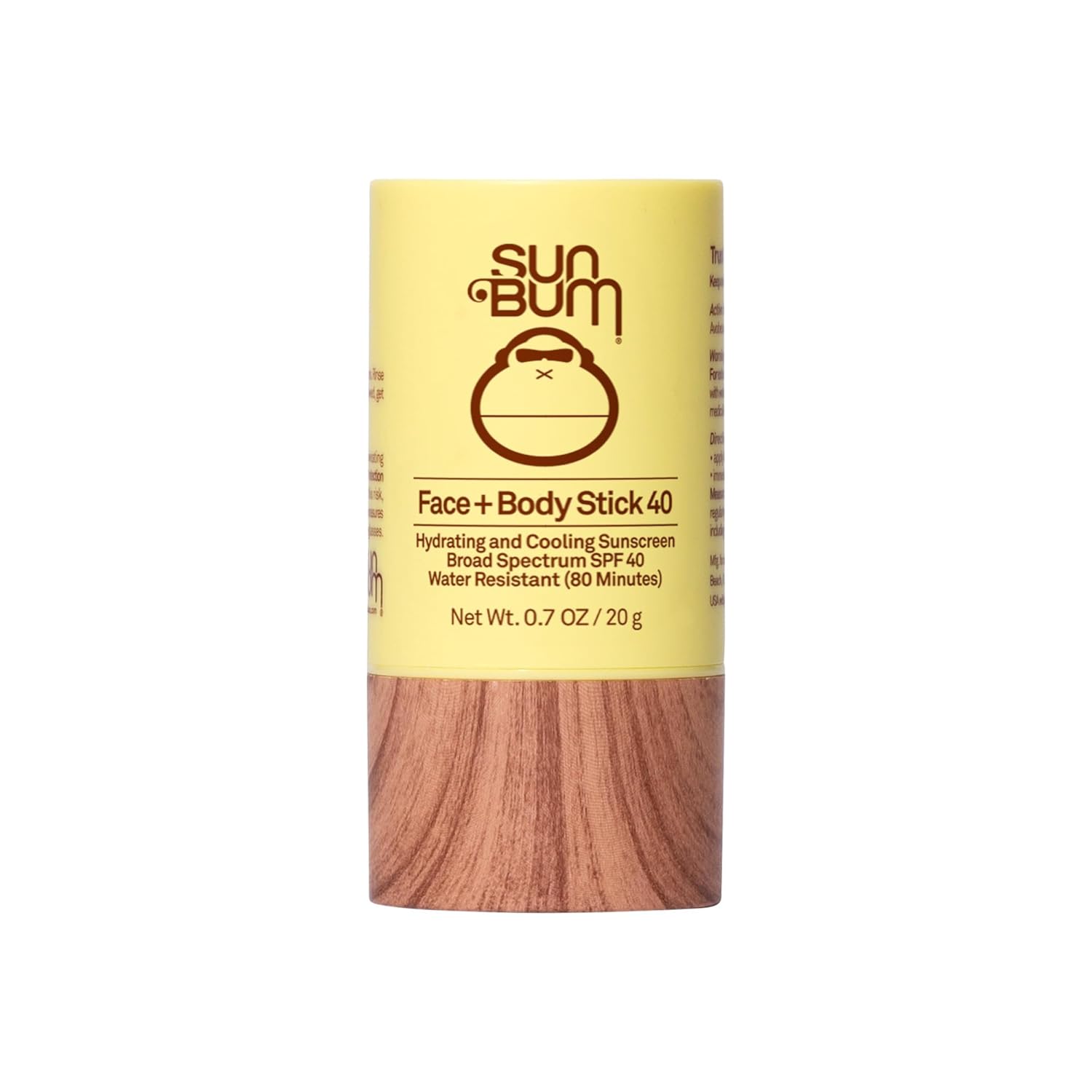 Sun Bum Original SPF 40 Face and Body Sunscreen Stick - Water resistant Broad Spectrum Facial Sunscreen - Hawaii 104 Act Compliant (Made Without Octinoxate & Oxybenzone) - Travel Friendly - 0.7 oz
