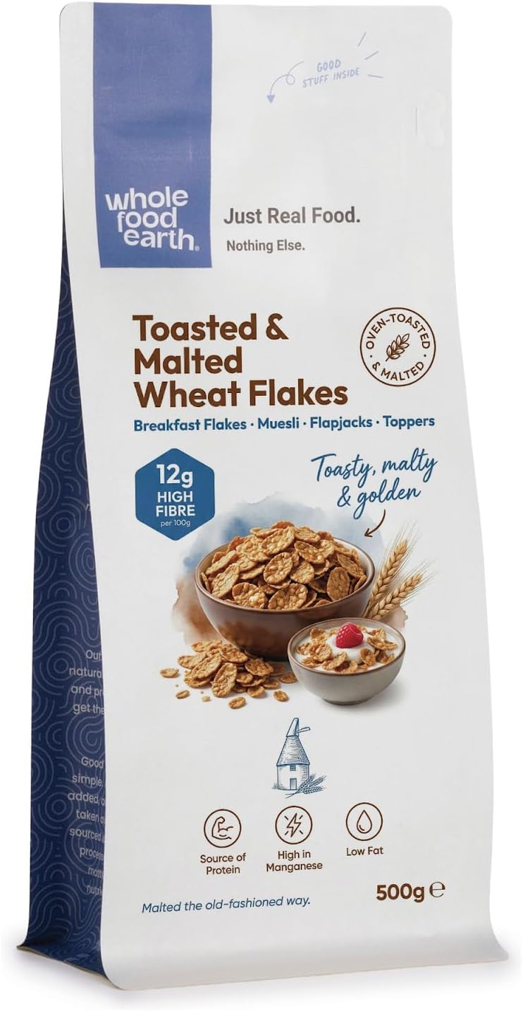 Whole Food Earth Toasted and Malted Wheat Flakes 500 g