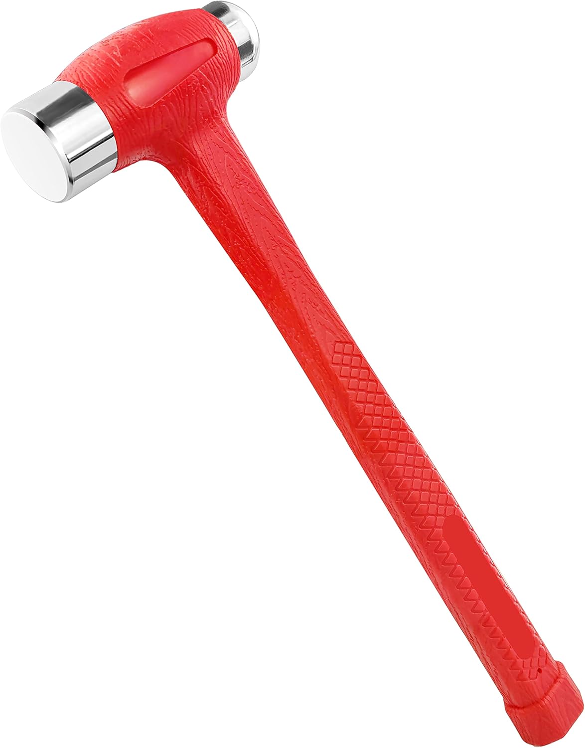 24 oz Dead Blow Hammer Dual Head Ball Peen Blow Striking Flat Pein Non-Slip Handle,1.5 LB Orange (YY-7-001)