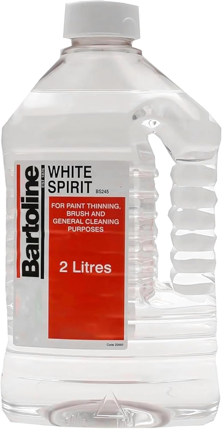 White Spirit 2 litre Multi-Purpose Paint Solvent for Stripping Paint, Cleaning Paint Brushes & General Cleaning Purposes - Paint Thinner, Stain Remover, Oil Based Paint Cleaner - Sold by ANGIX