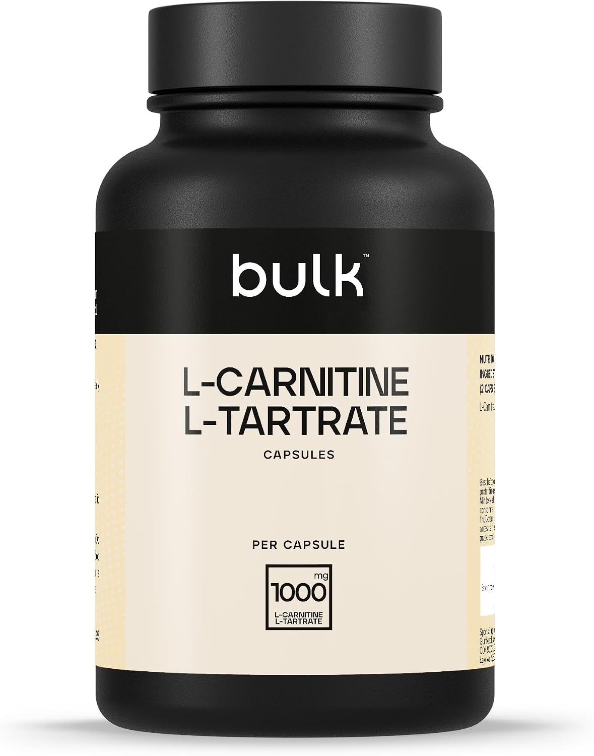 Bulk L-Carnitine, L-Tartrate Capsules, 1000mg, Pack of 90